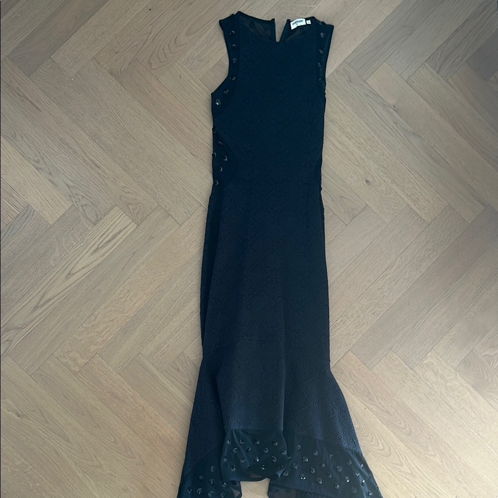 Navy Blue Asymmetrical High-Low Cocktail Dress